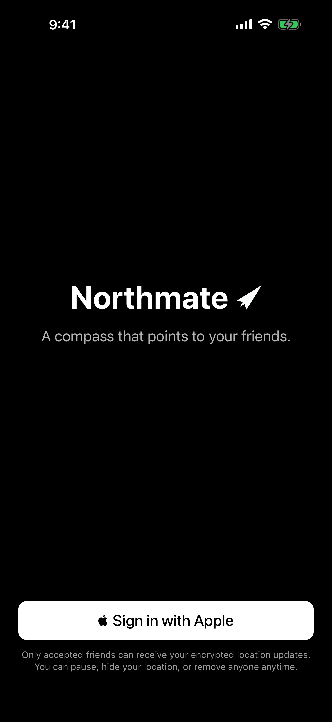 Northmate iPhone sign-in screen